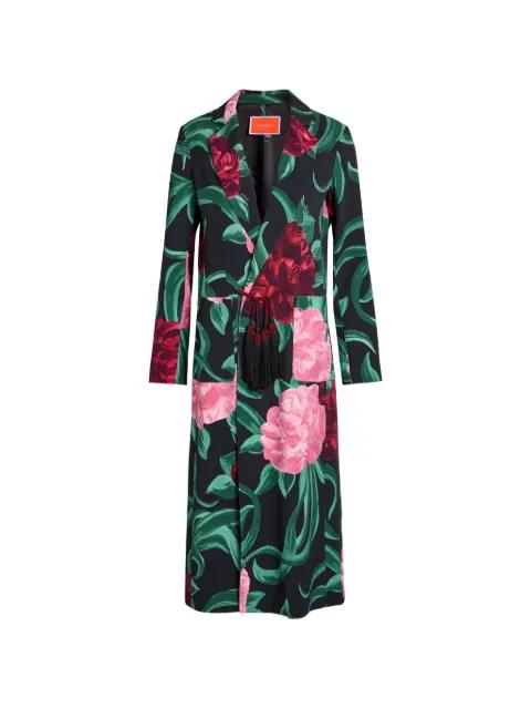 Duster floral-print coat by LA DOUBLEJ