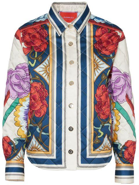 Edie floral-print quilted jacket by LA DOUBLEJ