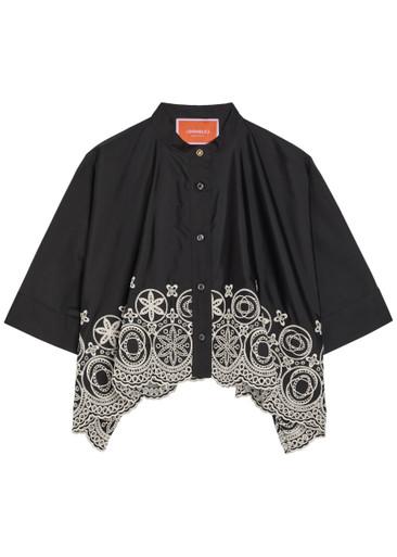Embroidered cotton-poplin shirt by LA DOUBLEJ