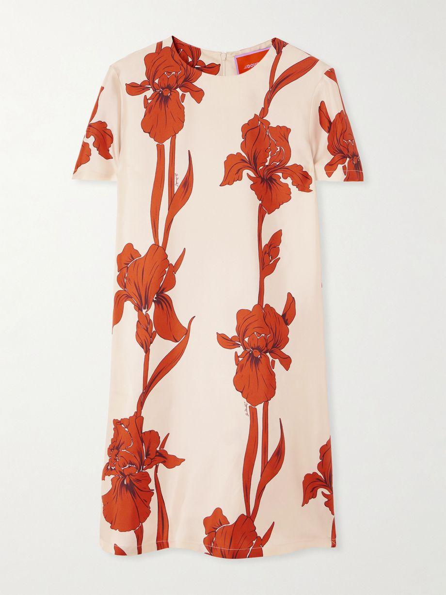 Floral-print silk-twill mini dress by LA DOUBLEJ