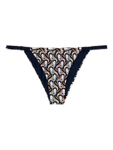 Fonda geometric-print string bikini bottom by LA DOUBLEJ