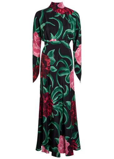 Gilda floral-print silk maxi dress by LA DOUBLEJ