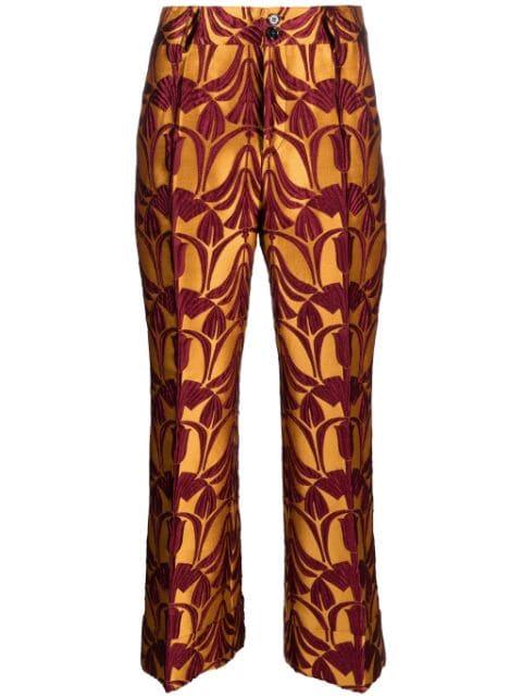 Hendrix jacquard cropped trousers by LA DOUBLEJ