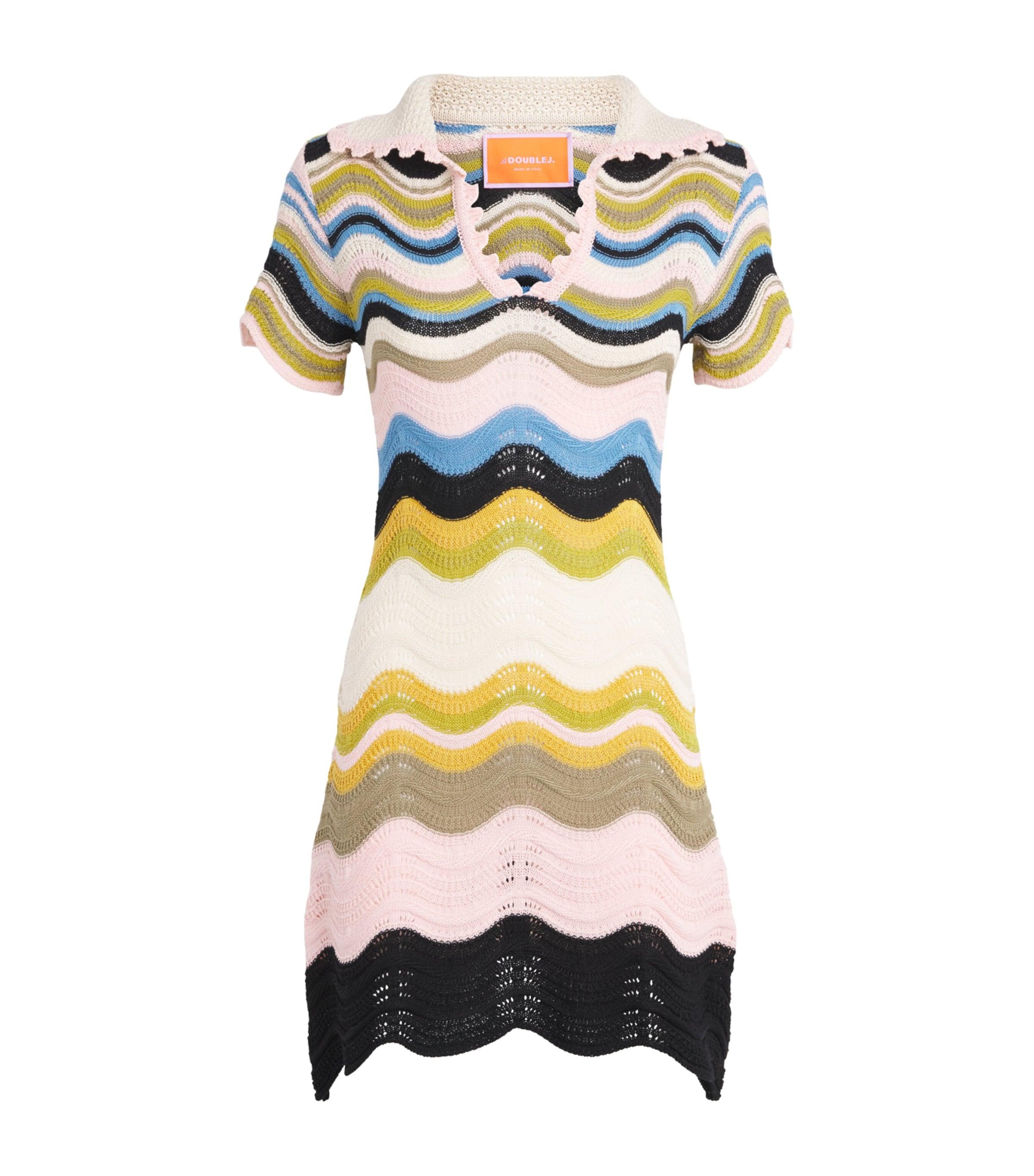 La Doublej Cotton Knitted Chevron Mini Dress by LA DOUBLEJ