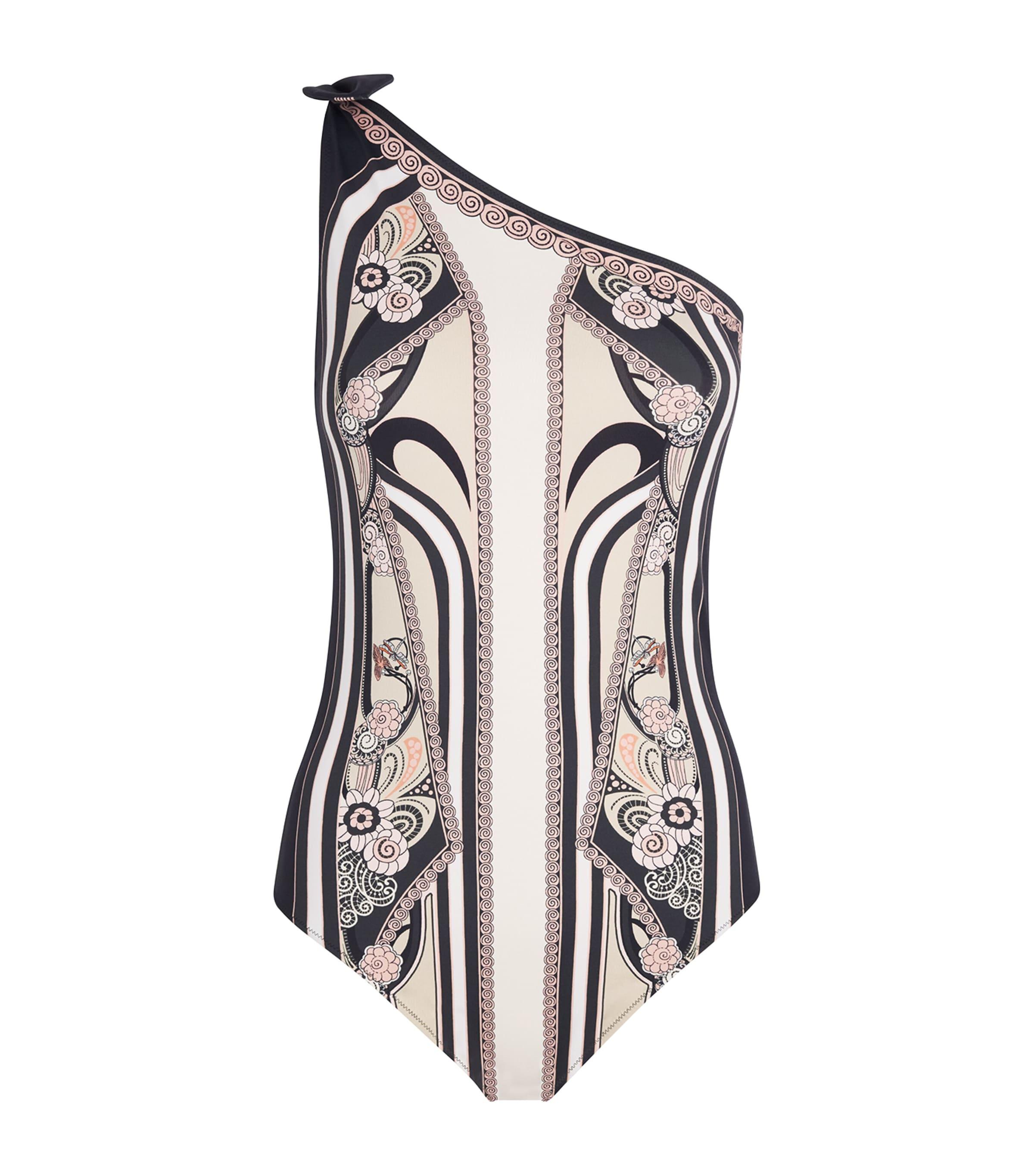 La Doublej Printed Goddess Asymmetric Swimsuit by LA DOUBLEJ