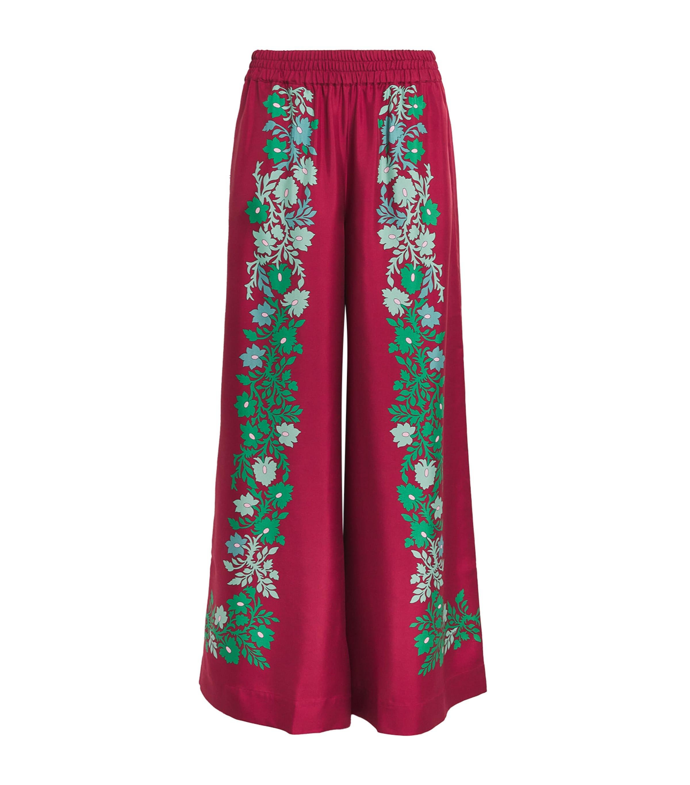 La Doublej Silk Regalia Print Palazzo Trousers by LA DOUBLEJ