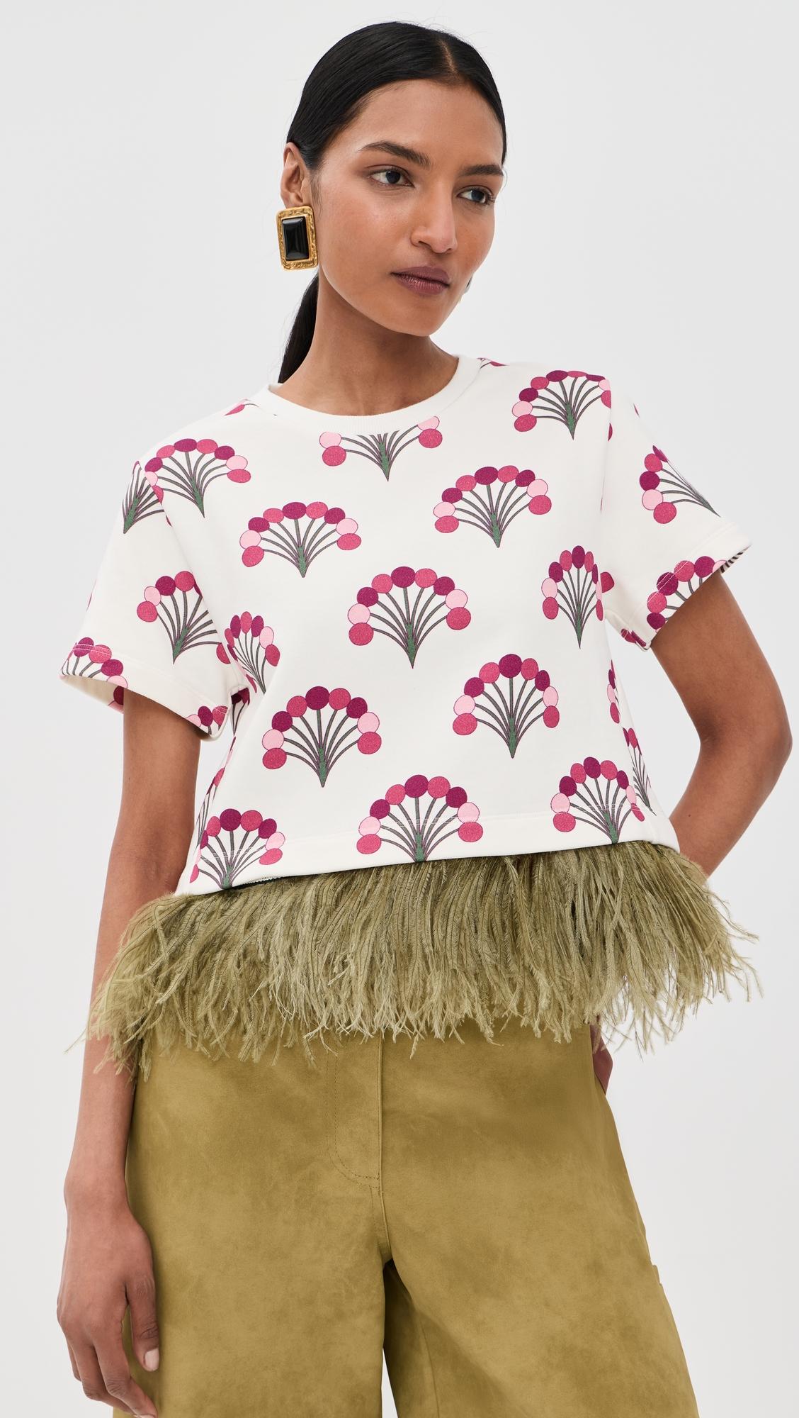 La Scala Tee with Feathers by LA DOUBLEJ