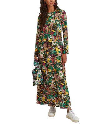 Long Sleeve Swing Dress Temples Multicolor Print by LA DOUBLEJ