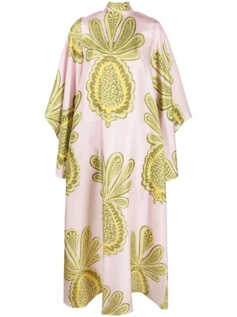 Magnifico graphic-print silk dress by LA DOUBLEJ
