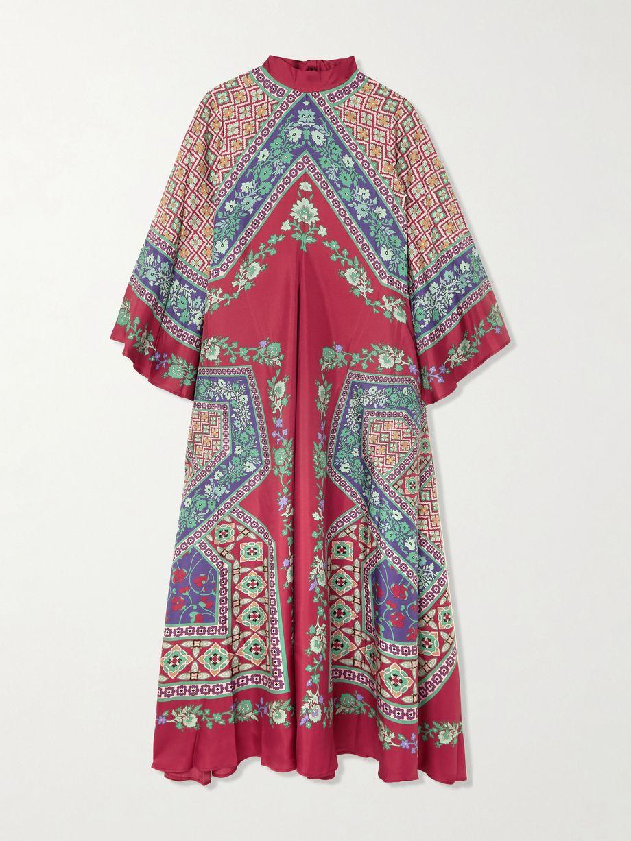 Magnifico printed silk maxi dress by LA DOUBLEJ