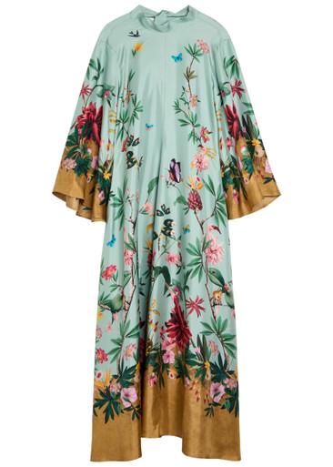 Magnifico printed silk maxi dress by LA DOUBLEJ