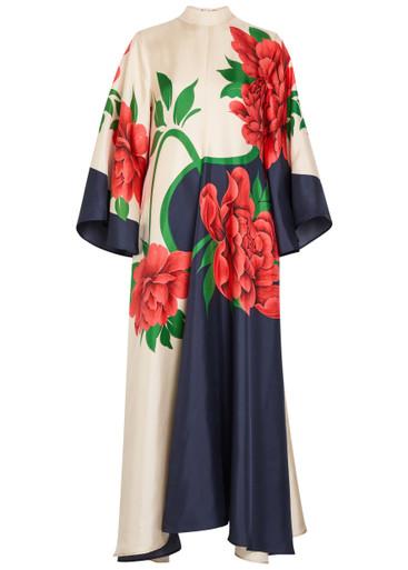 Magnifico printed silk maxi dress by LA DOUBLEJ
