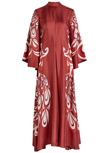 Magnifico printed silk-twill dress by LA DOUBLEJ