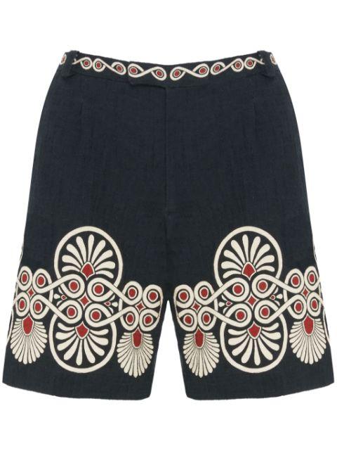 Medallion-print cotton shorts by LA DOUBLEJ