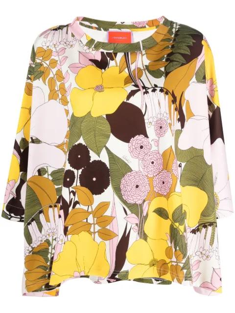 Meditation floral-print kaftan by LA DOUBLEJ