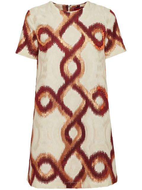 Mini Swing geometric-print short-sleeve dress by LA DOUBLEJ