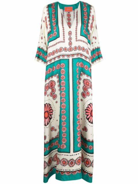 Muumuu floral-print dress by LA DOUBLEJ
