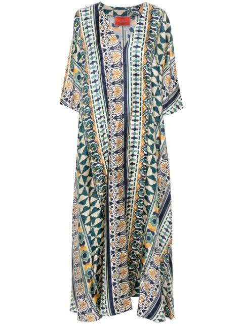 Muumuu geometric silk dress by LA DOUBLEJ