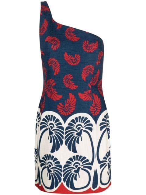 Palmetto Placée-print minidress by LA DOUBLEJ