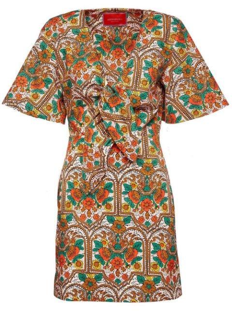 Peek-A-Boo floral-print short dress by LA DOUBLEJ