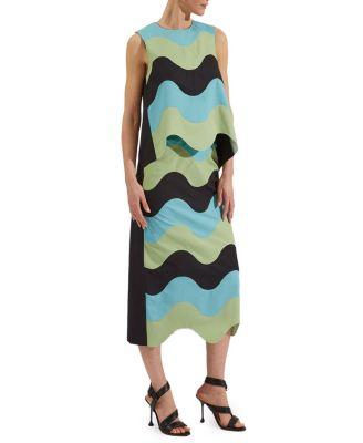 Pencil Skirt Intarsio Waves by LA DOUBLEJ
