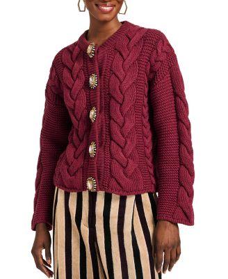 Portrait Cardigan Solid Burgundy by LA DOUBLEJ