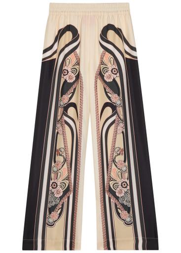 Printed wide-leg silk trousers by LA DOUBLEJ