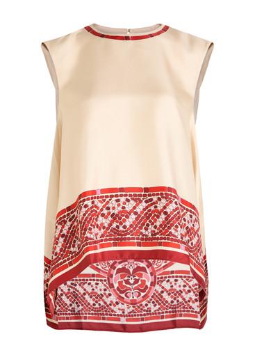 San Carlo printed silk-twill top by LA DOUBLEJ
