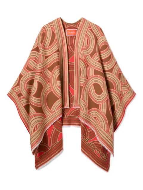 Soul fringed patterned poncho by LA DOUBLEJ