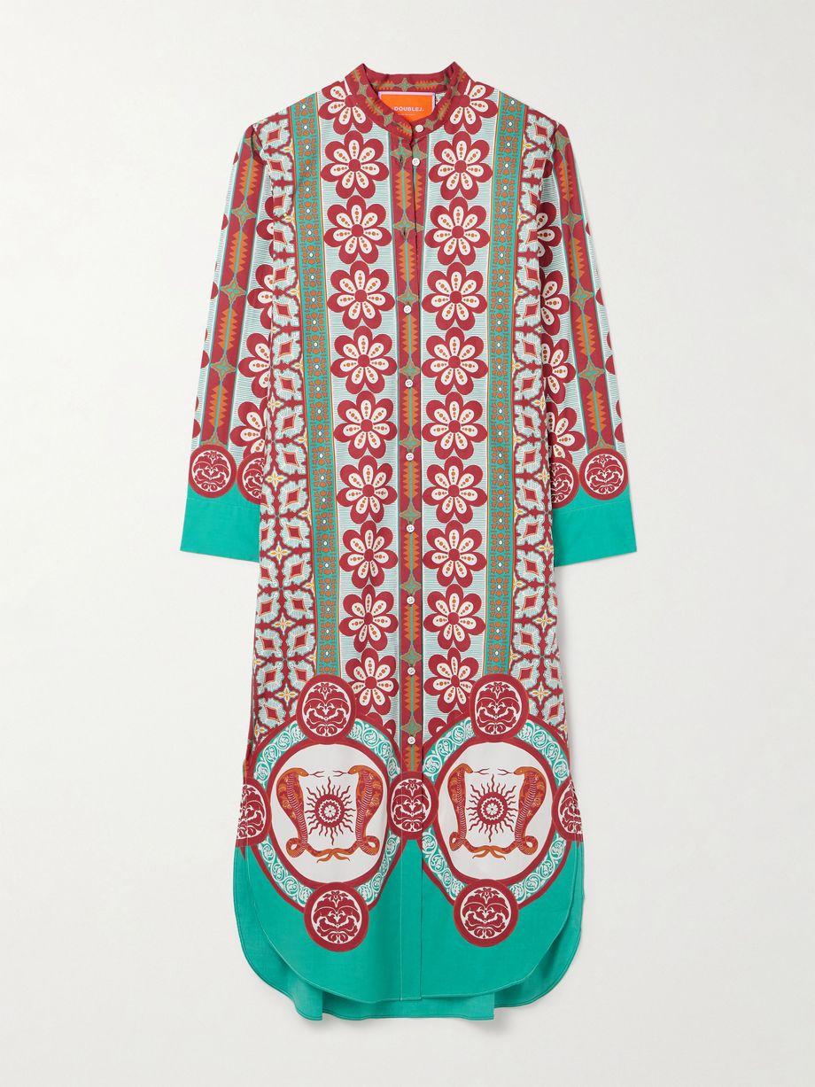 Sundowner floral-print cotton-poplin midi shirt dress by LA DOUBLEJ Sundowner floral-print cotton-poplin midi shirt dress by LA DOUBLEJ