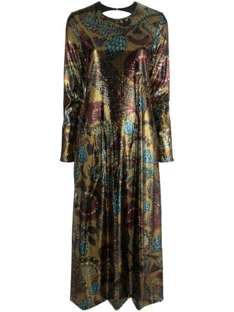Swank sequinned floral-print dress by LA DOUBLEJ