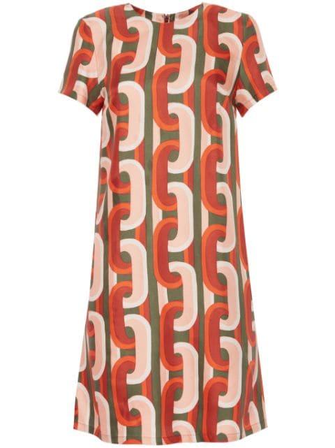 Swing chain-link print mini dress by LA DOUBLEJ