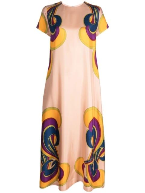 Swing graphic-print dress by LA DOUBLEJ