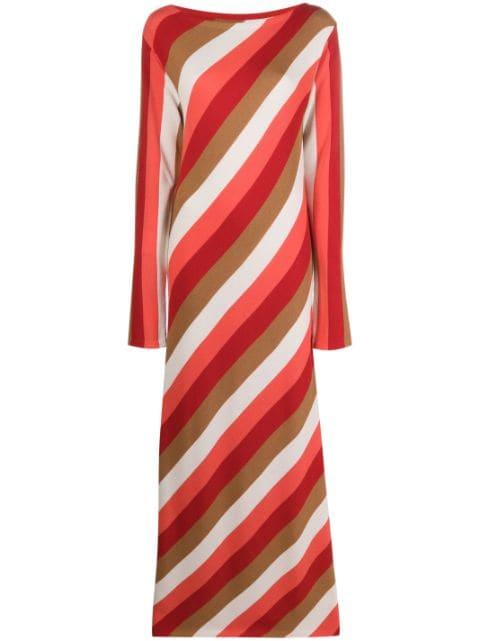 Swing striped knit maxi dress by LA DOUBLEJ