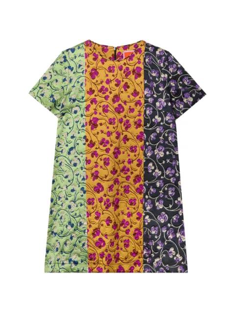 Swing tricolor floral mini mini dress by LA DOUBLEJ