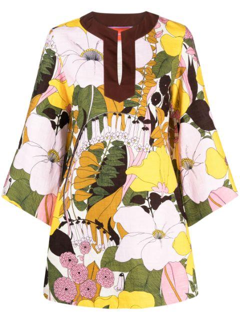 The Kaftan Mini floral-print dress by LA DOUBLEJ