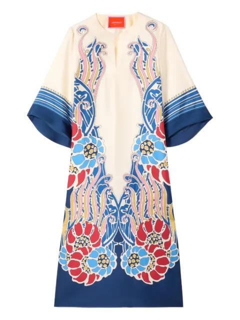 The Kaftan floral midi dress by LA DOUBLEJ
