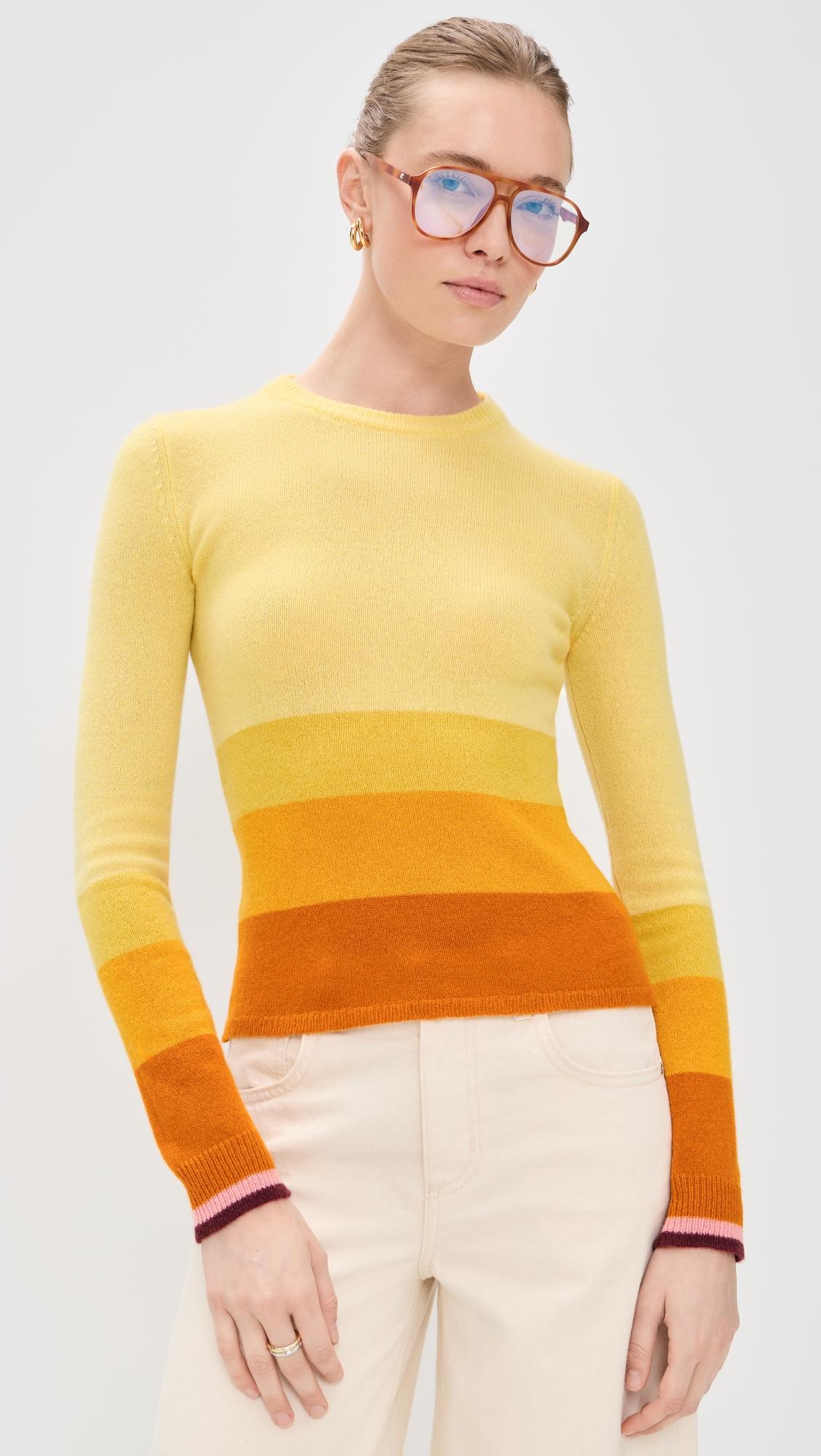 Tones Cashmere Crew Neck Sweater by LA DOUBLEJ