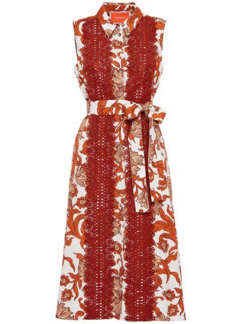 Tootsie lace-panelling midi dress by LA DOUBLEJ