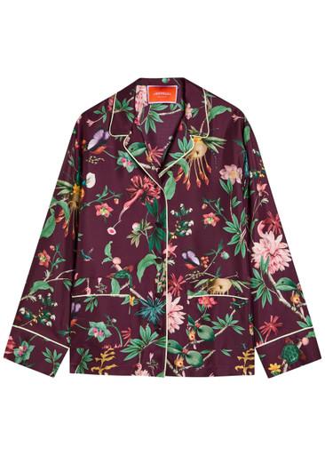 Zooflora printed silk-twill shirt by LA DOUBLEJ