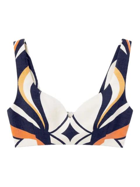 abstract-print sweetheart top by LA DOUBLEJ