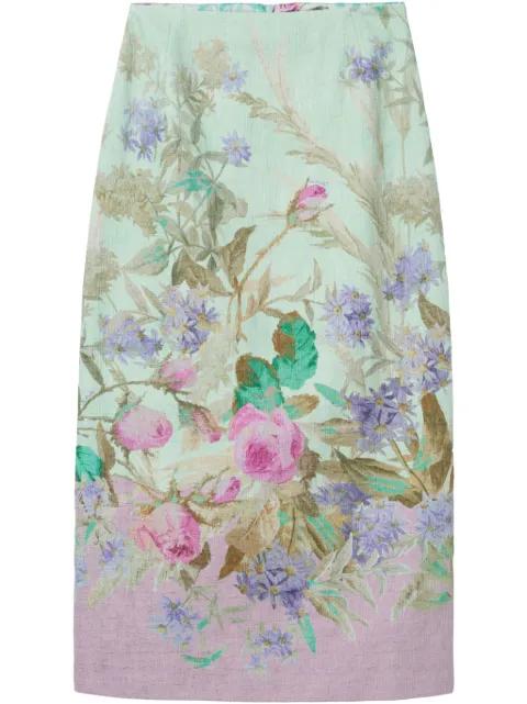 all-over floral stamp skirt by LA DOUBLEJ