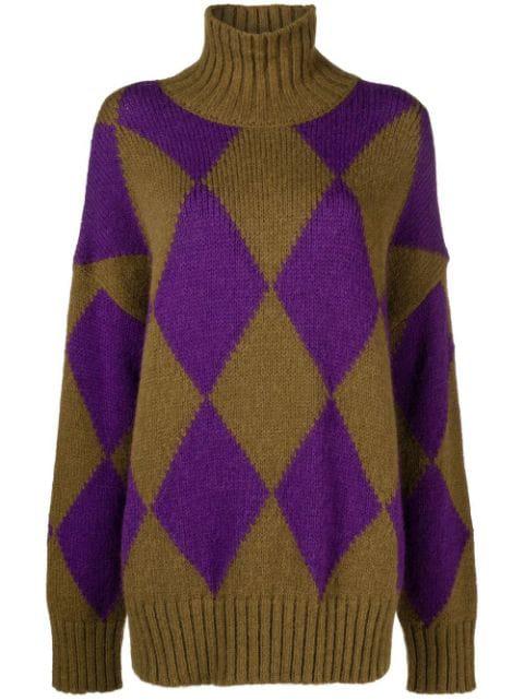 argyle intarsia knit jumper by LA DOUBLEJ