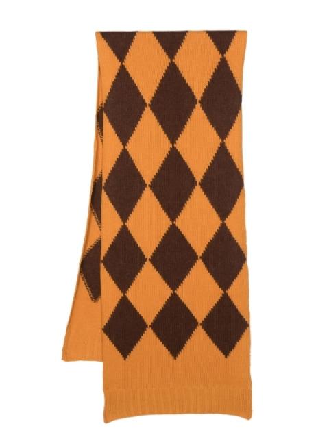 argyle-pattern knitted scarf by LA DOUBLEJ