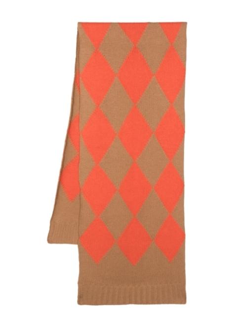 argyle-pattern knitted scarf by LA DOUBLEJ