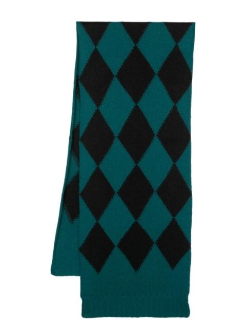 argyle-pattern knitted scarf by LA DOUBLEJ