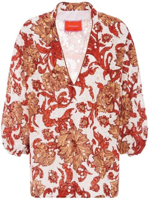 balloon-sleeves cotton tunic by LA DOUBLEJ