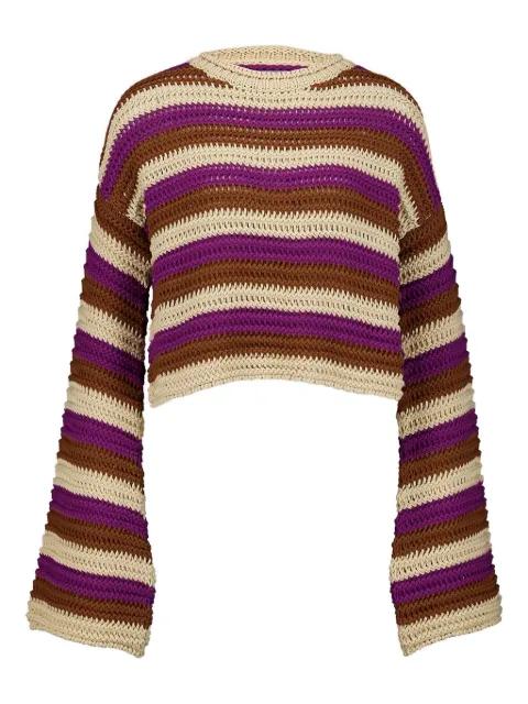 bell-sleeve cropped sweater by LA DOUBLEJ