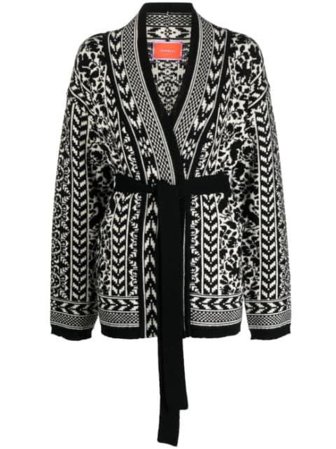 belted wool cardigan by LA DOUBLEJ