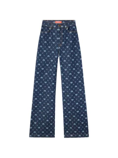 check print jeans by LA DOUBLEJ